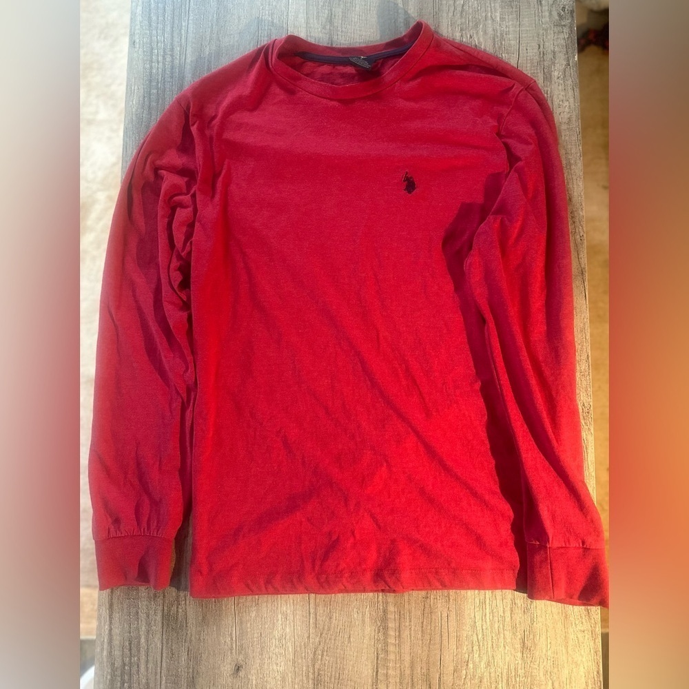 Men’s U.S. Polo Assn. Red Long Sleeve Shirt Size Large